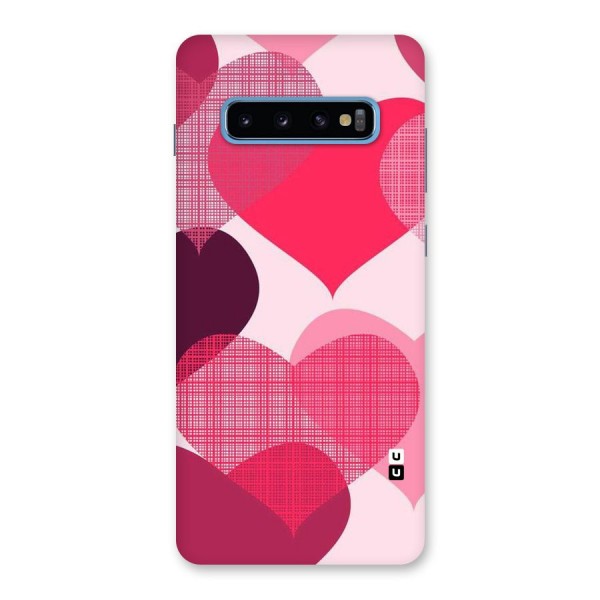 Check Pink Hearts Back Case for Galaxy S10 Plus