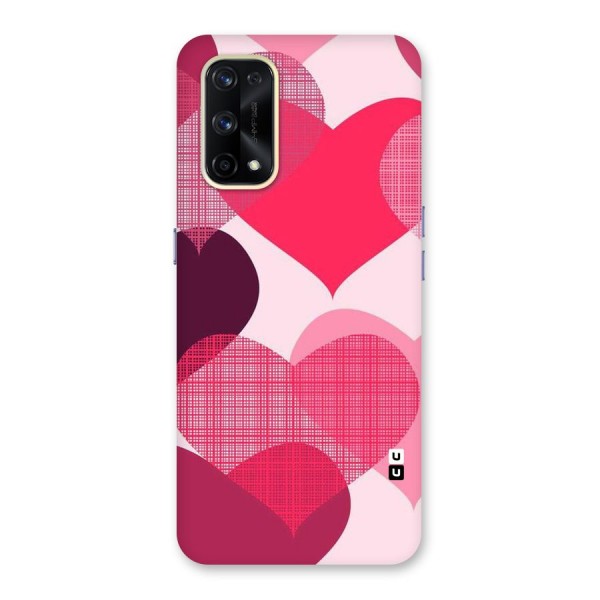 Check Pink Hearts Glass Back Case for Realme X7 Pro
