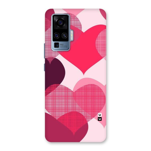 Check Pink Hearts Back Case for Vivo X50 Pro