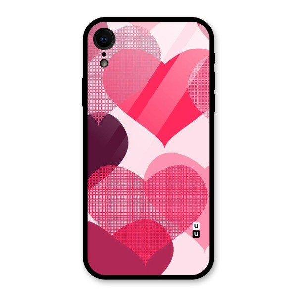 Check Pink Hearts Glass Back Case for XR