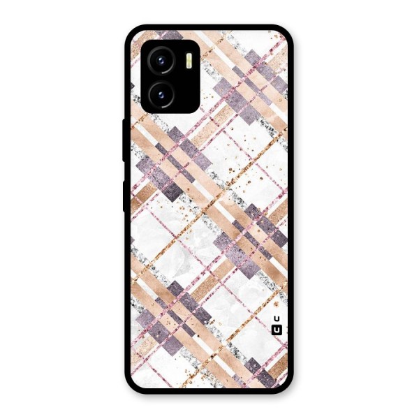 Check Trouble Glass Back Case for Vivo Y15s