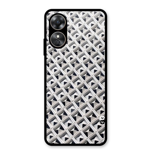 Check White Design Glass Back Case for Oppo A17