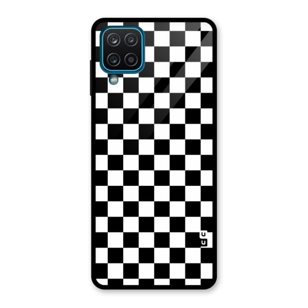 Checkerboard Glass Back Case for Galaxy A12