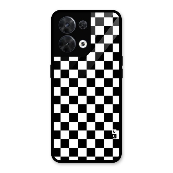 Checkerboard Glass Back Case for Oppo Reno8 5G