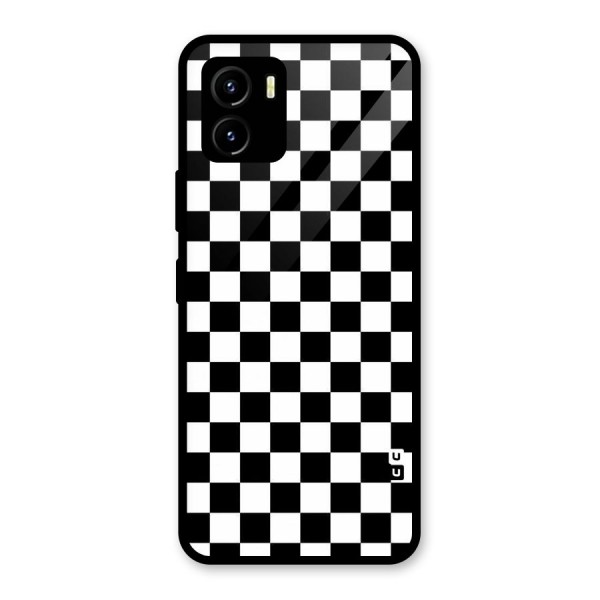 Checkerboard Glass Back Case for Vivo Y15s