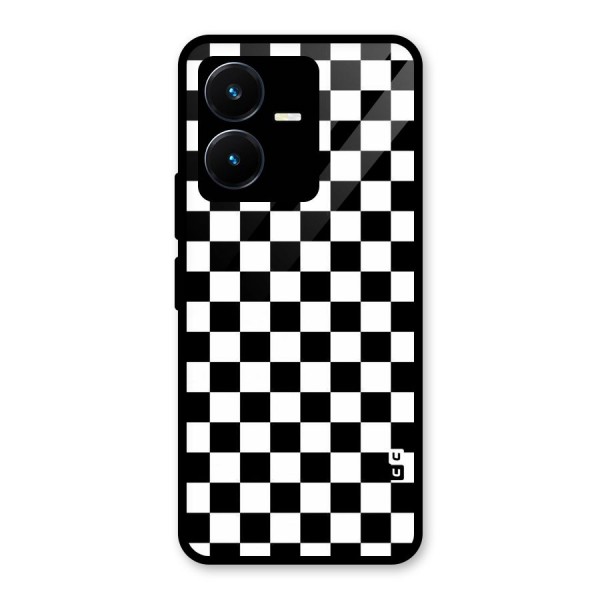 Checkerboard Glass Back Case for Vivo Y22