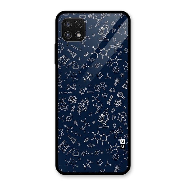 Chemistry Doodle Art Glass Back Case for Galaxy A22 5G