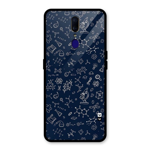 Chemistry Doodle Art Glass Back Case for Oppo F11