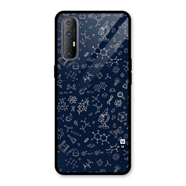 Chemistry Doodle Art Glass Back Case for Oppo Reno3 Pro