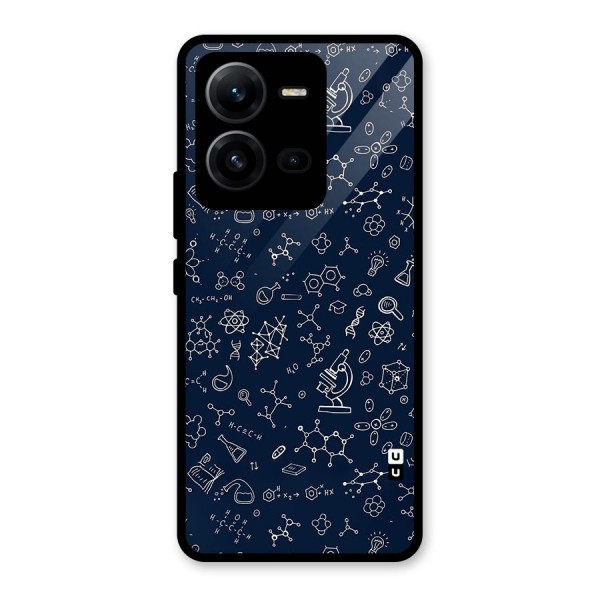 Chemistry Doodle Art Glass Back Case for Vivo V25