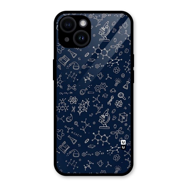 Chemistry Doodle Art Glass Back Case for iPhone 14