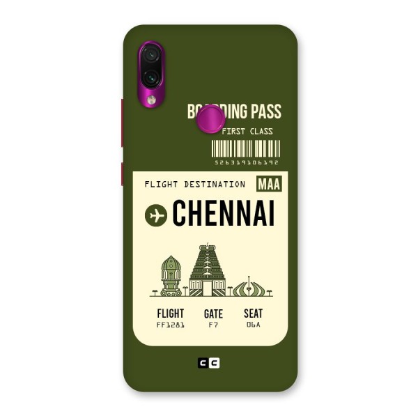 Chennai Boarding Pass Back Case for Redmi Note 7 Pro