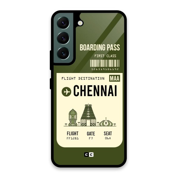 Chennai Boarding Pass Glass Back Case for Galaxy S22 5G