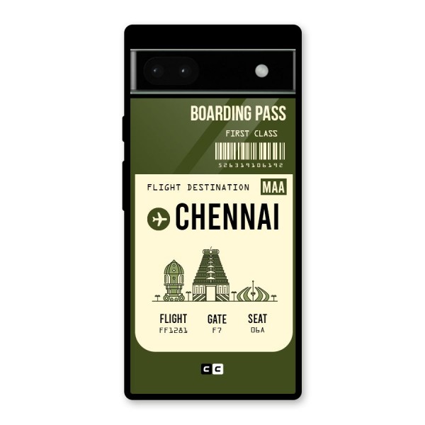 Chennai Boarding Pass Glass Back Case for Google Pixel 6a