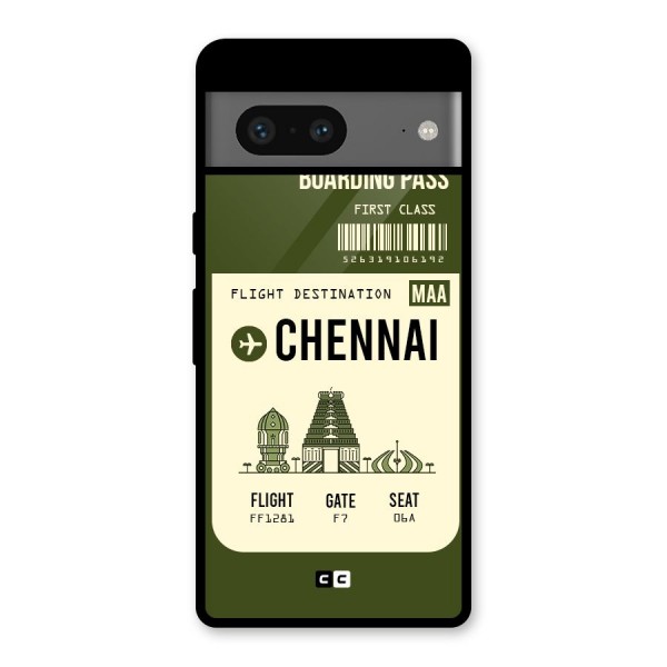 Chennai Boarding Pass Glass Back Case for Google Pixel 7