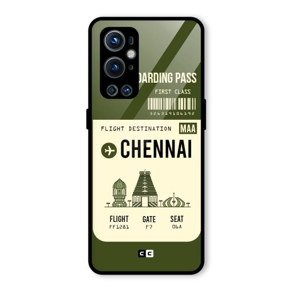 Chennai Boarding Pass Glass Back Case for OnePlus 9 Pro