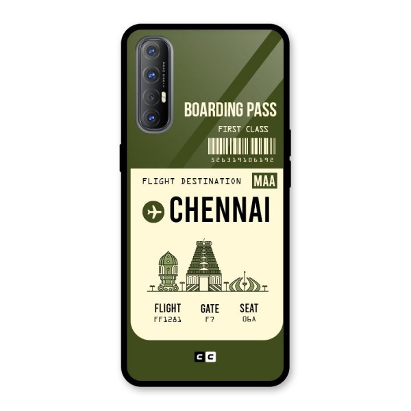 Chennai Boarding Pass Glass Back Case for Oppo Reno3 Pro