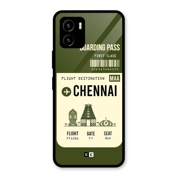 Chennai Boarding Pass Glass Back Case for Vivo Y15s