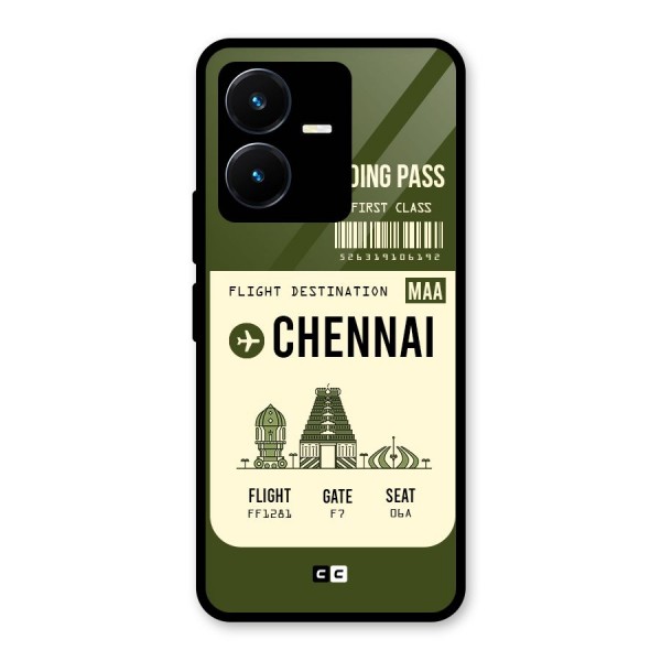 Chennai Boarding Pass Glass Back Case for Vivo Y22