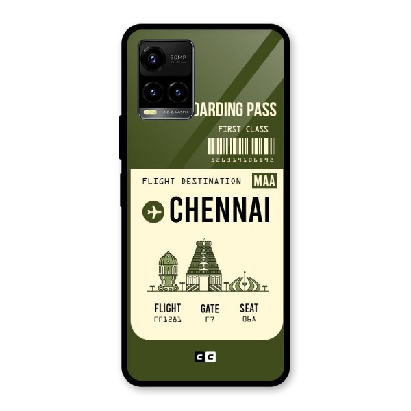 Chennai Boarding Pass Glass Back Case for Vivo Y33s