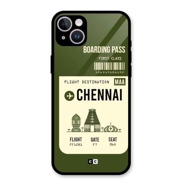 Chennai Boarding Pass Glass Back Case for iPhone 14 Plus