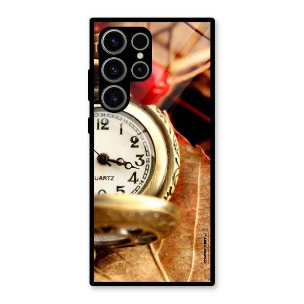 Cherry And Clock Glass Back Case for Galaxy S23 Ultra