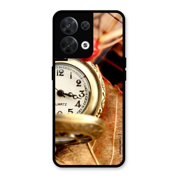 Cherry And Clock Glass Back Case for Oppo Reno8 5G