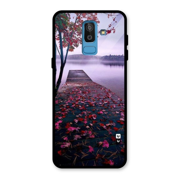 Cherry Blossom Dock Glass Back Case for Galaxy J8