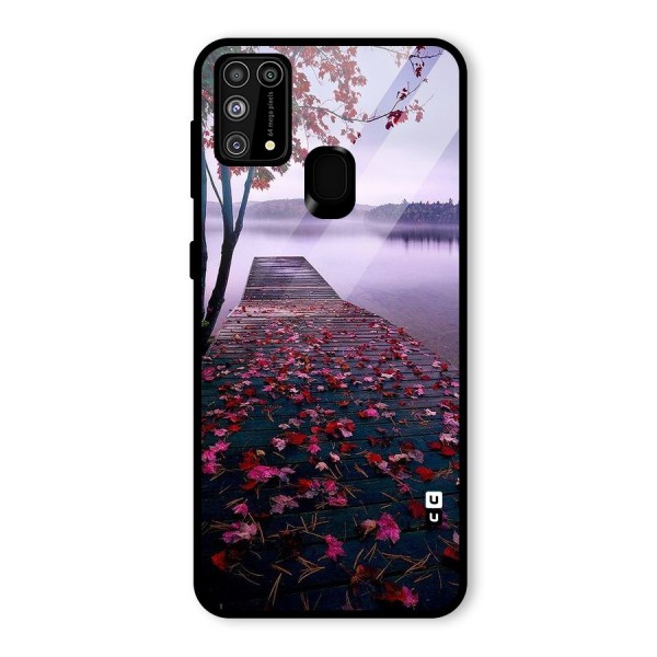 Cherry Blossom Dock Glass Back Case for Galaxy M31