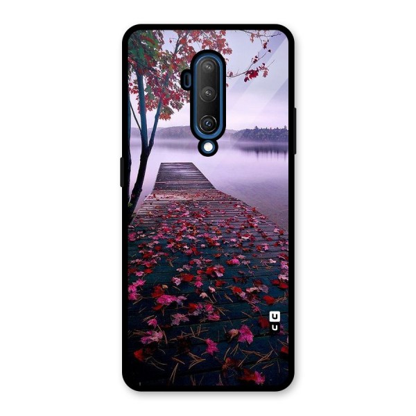 Cherry Blossom Dock Glass Back Case for OnePlus 7T Pro