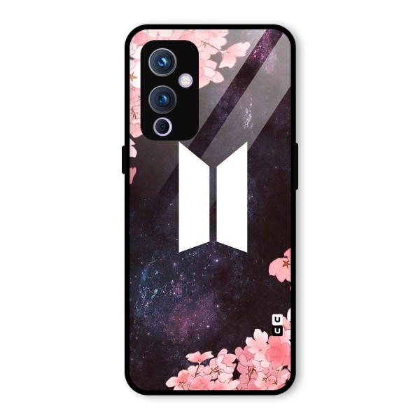 Cherry Blossom Pause Design Glass Back Case for OnePlus 9