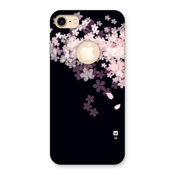 Cherry Flowers Pink Back Case for iPhone 8 Logo Cut