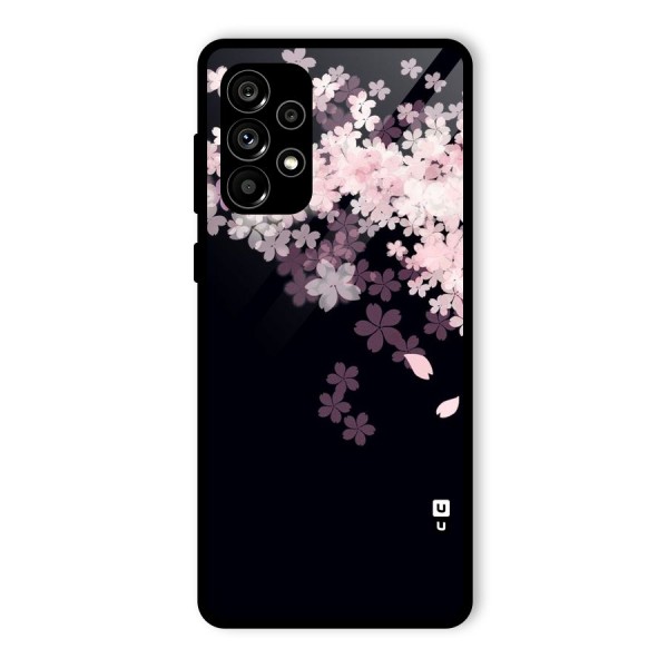 Cherry Flowers Pink Glass Back Case for Galaxy A73 5G