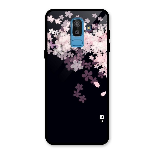 Cherry Flowers Pink Glass Back Case for Galaxy J8