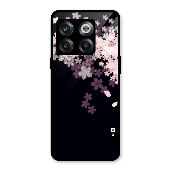 Cherry Flowers Pink Glass Back Case for OnePlus 10T