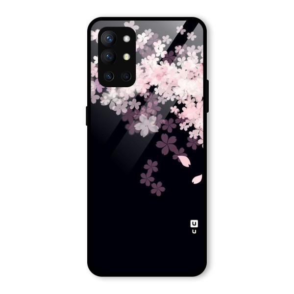 Cherry Flowers Pink Glass Back Case for OnePlus 9R