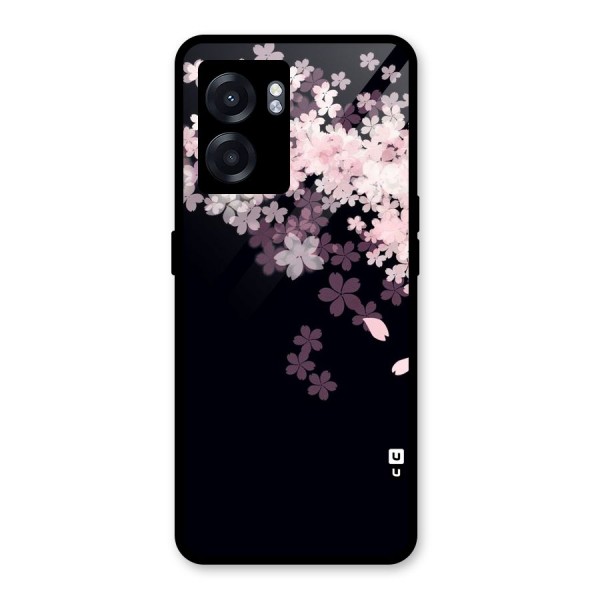 Cherry Flowers Pink Glass Back Case for Oppo K10 (5G)