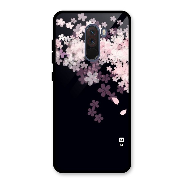 Cherry Flowers Pink Glass Back Case for Poco F1