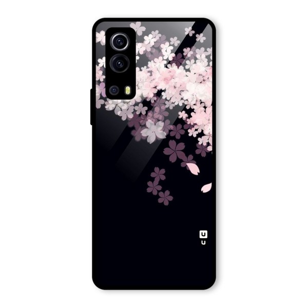 Cherry Flowers Pink Glass Back Case for Vivo iQOO Z3