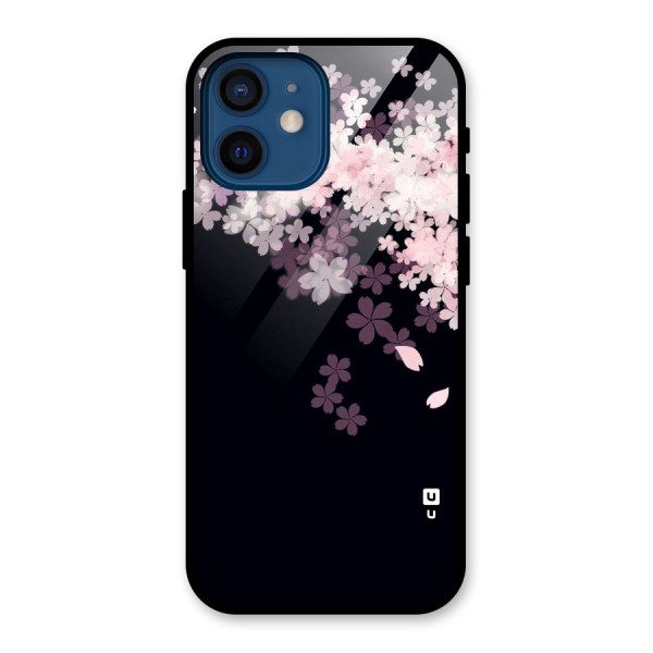 Cherry Flowers Pink Glass Back Case for iPhone 12 Mini