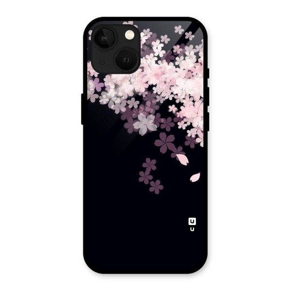 Cherry Flowers Pink Glass Back Case for iPhone 13