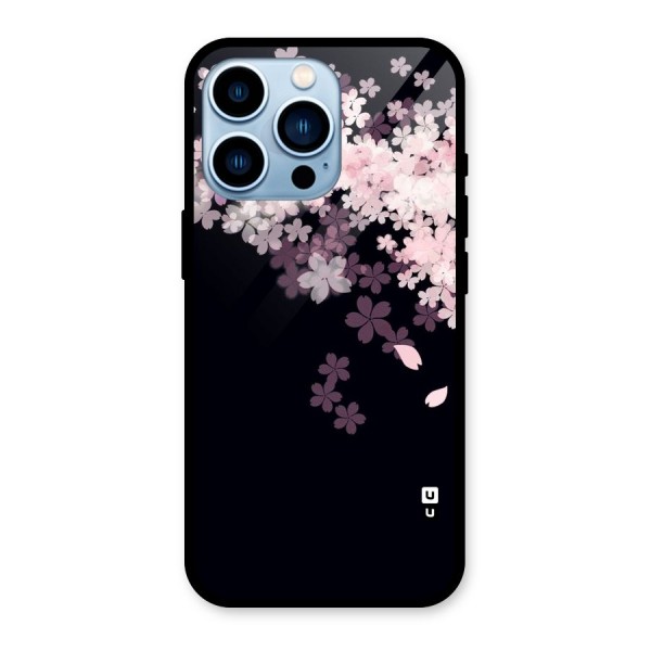 Cherry Flowers Pink Glass Back Case for iPhone 13 Pro