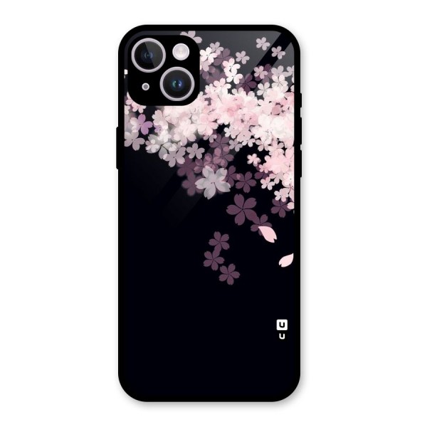 Cherry Flowers Pink Glass Back Case for iPhone 14 Plus