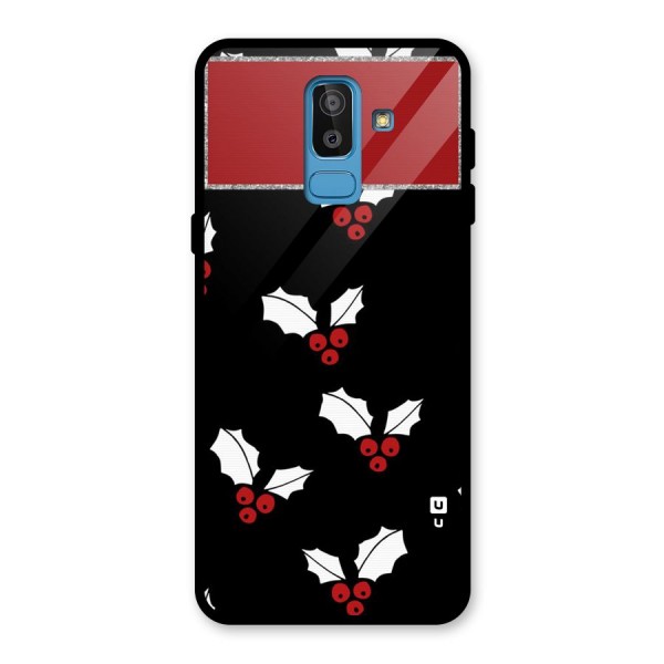 Cherry Leaf Design Glass Back Case for Galaxy J8