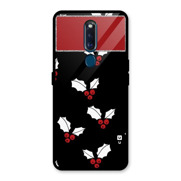 Cherry Leaf Design Glass Back Case for Oppo F11 Pro