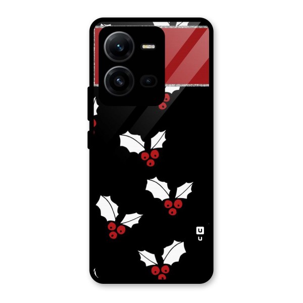 Cherry Leaf Design Glass Back Case for Vivo V25