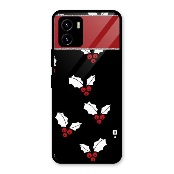 Cherry Leaf Design Glass Back Case for Vivo Y15s