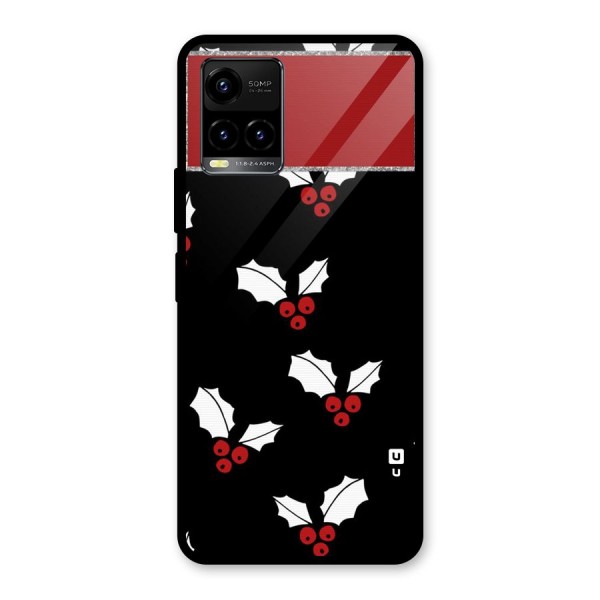 Cherry Leaf Design Glass Back Case for Vivo Y21G