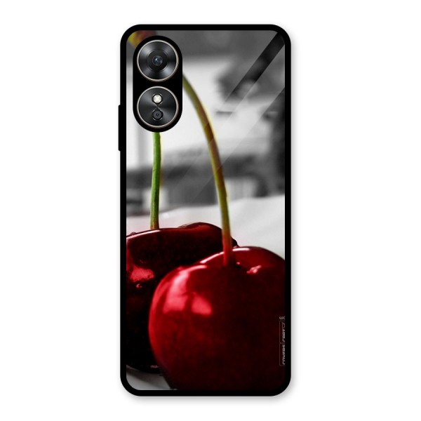 Cherry Photography Glass Back Case for Oppo A17