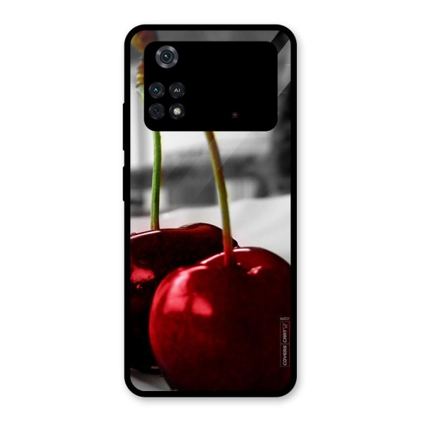 Cherry Photography Glass Back Case for Poco M4 Pro 4G